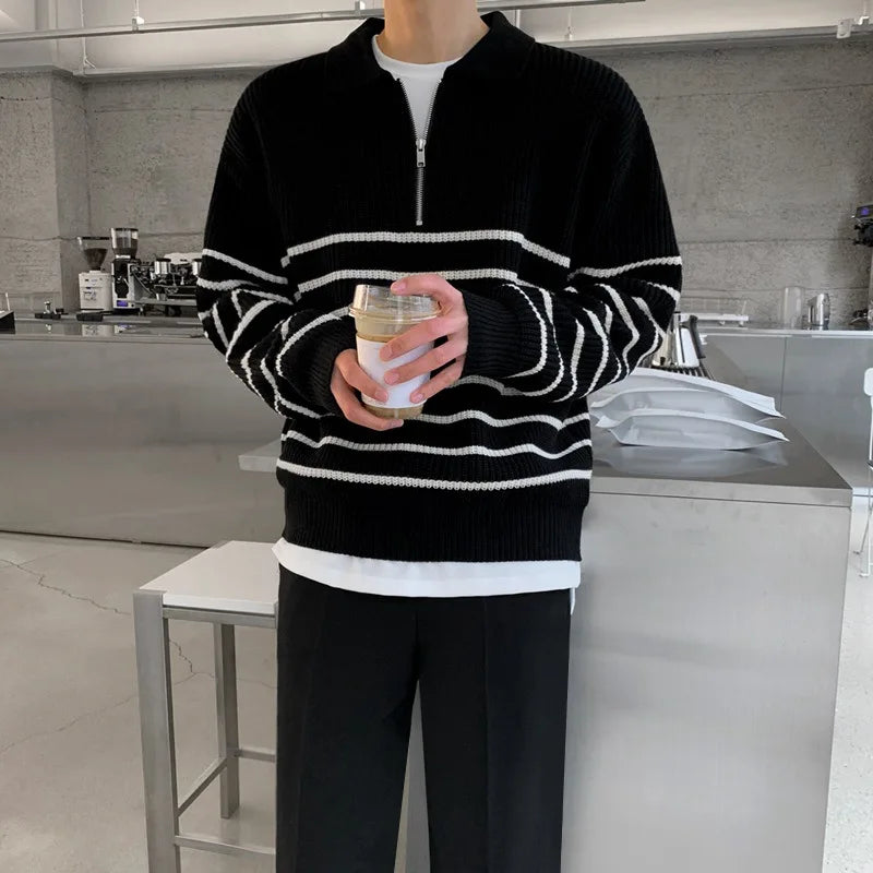 Herbert® | Modern Striped Knitted Sweater For Men: Stylish And Comfortable