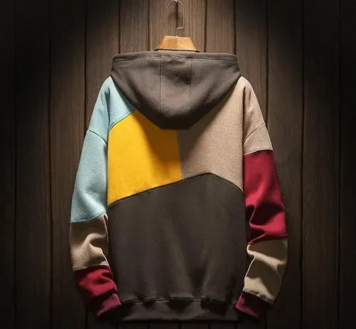 Kian | Bold color-block casual hoodie for men