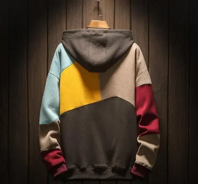 Kian | Bold color-block casual hoodie for men