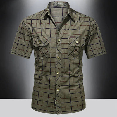 Olin | Elegant short-sleeved plaid shirt