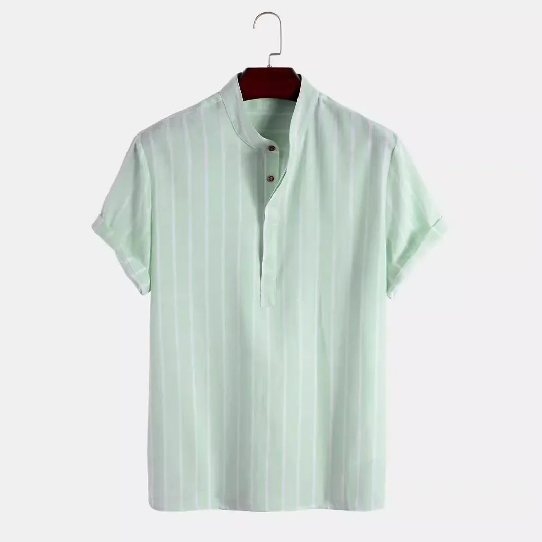 Zavier | Elegant Short Sleeved Striped Shirt