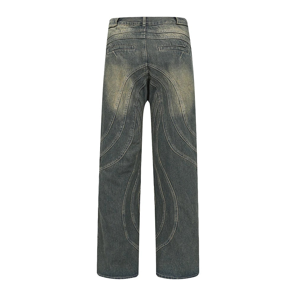 Judas® | Striped Straight Wide Jeans