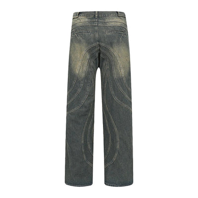 Judas® | Striped Straight Wide Jeans