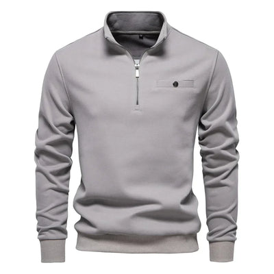 Donato® | Lightweight Zip-Neck Sweater With Social Pocket