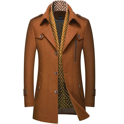 Fénix | Slim men's coat with modern interior pattern