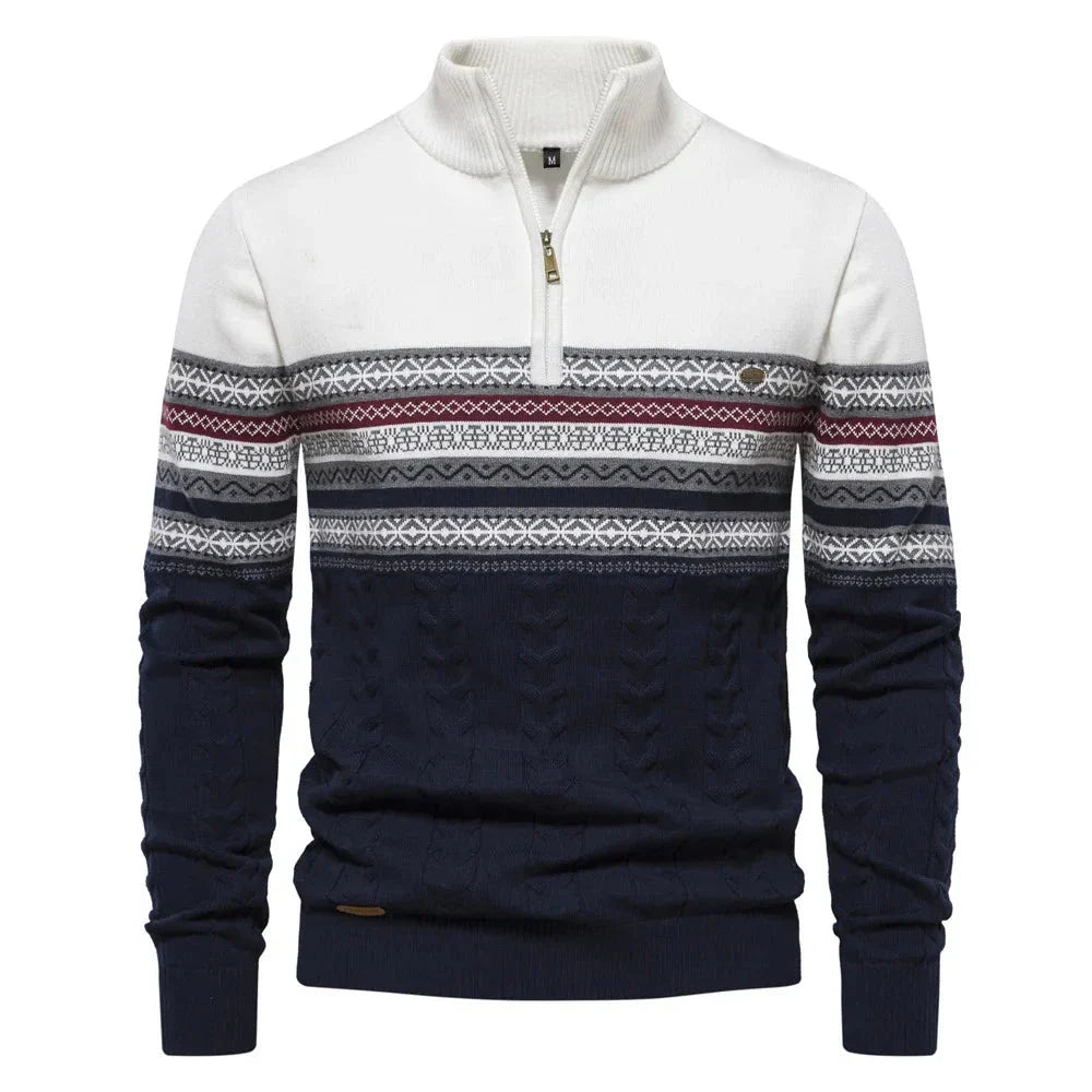 Adrian® | Fair Isle Half Zip Sweater