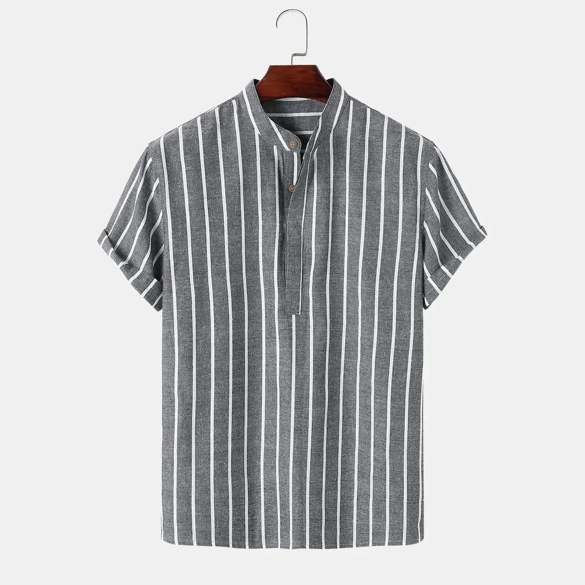 Zavier | Elegant Short Sleeved Striped Shirt