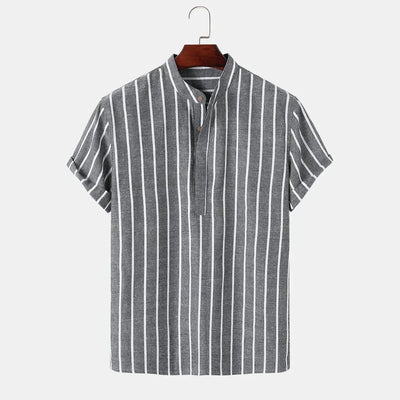 Zavier | Elegant Short Sleeved Striped Shirt