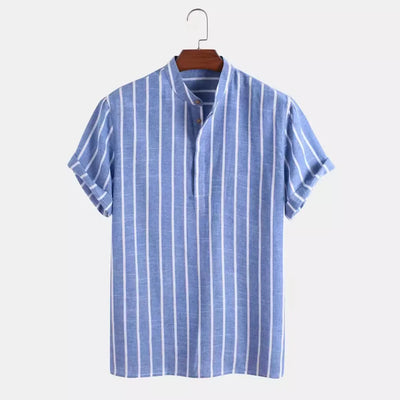 Zavier | Elegant Short Sleeved Striped Shirt