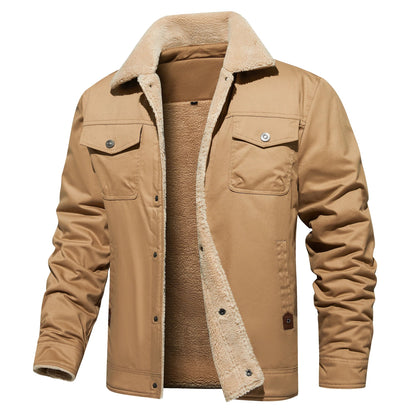 Frederick® | Autumn Winter Men's Jacket Casual Warm Fleece Black