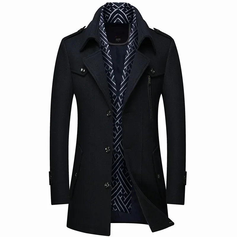 Fénix | Slim men's coat with modern interior pattern