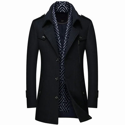 Fénix | Slim men's coat with modern interior pattern