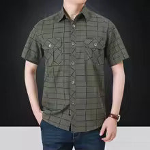 Olin | Elegant short-sleeved plaid shirt
