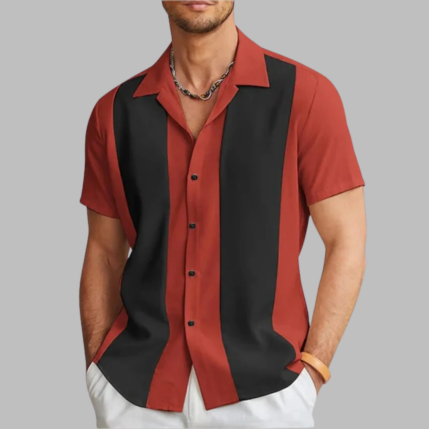 John® | Striped Short Sleeve Shirt For Men
