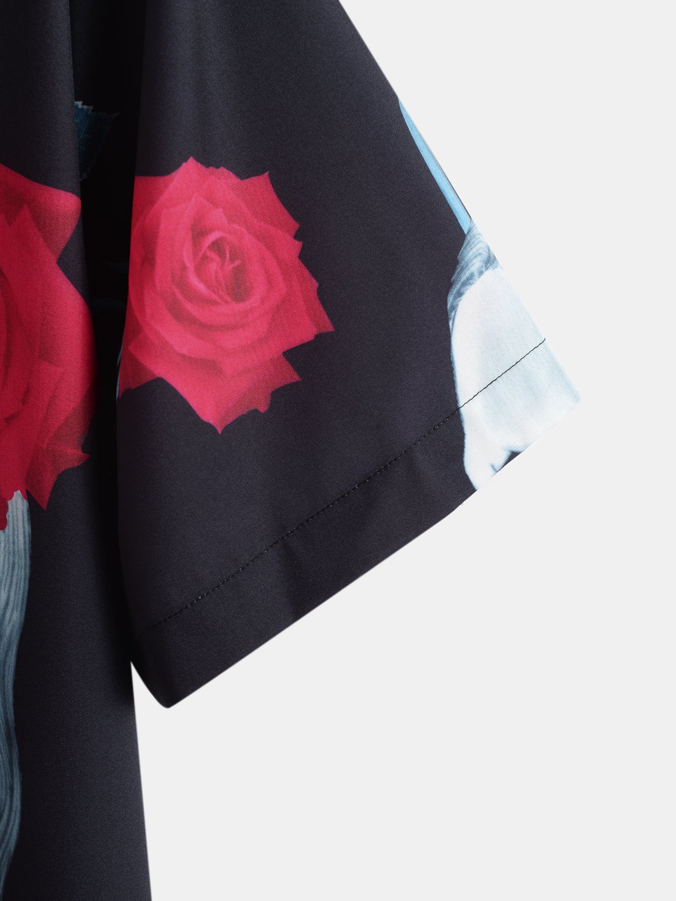 Arte® | Skull Rose Print Revere Collar Shirt