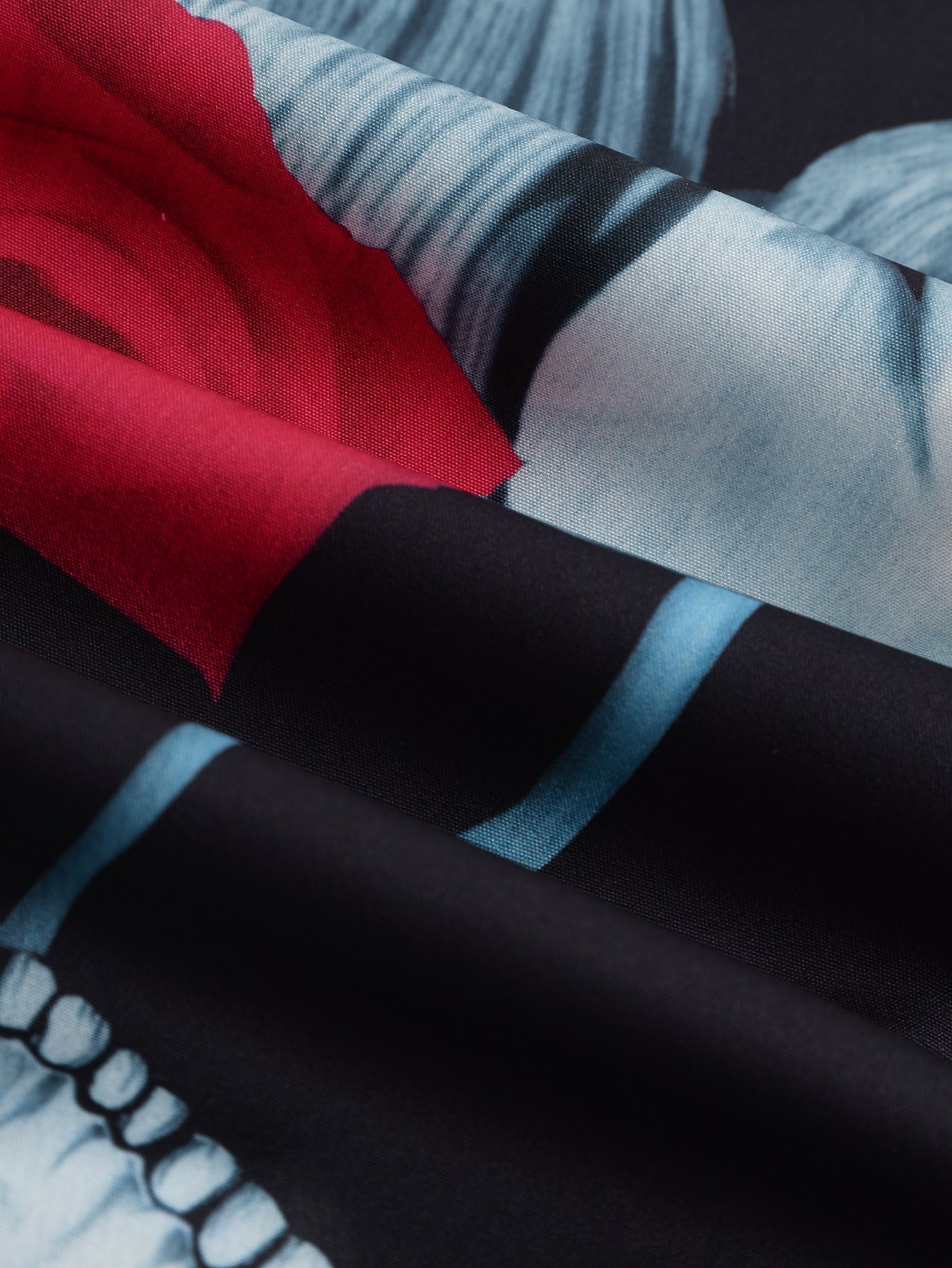 Arte® | Skull Rose Print Revere Collar Shirt