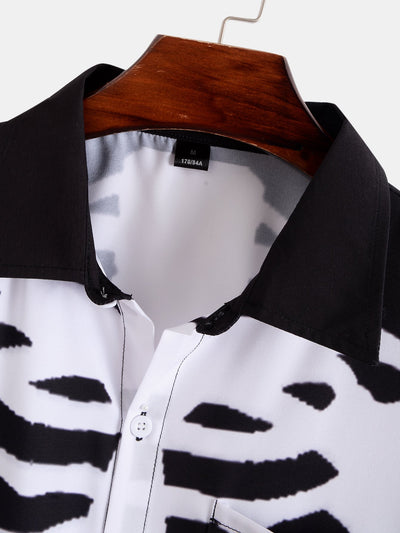 Artie® | Skeleton Print Button Up Shirt