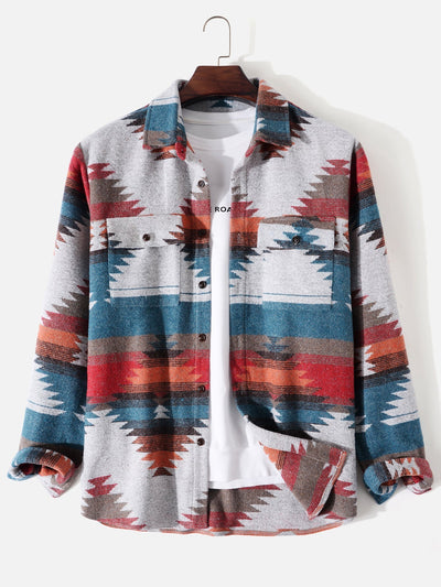 Íñigo® | Aztec Geometric Print Overshirt