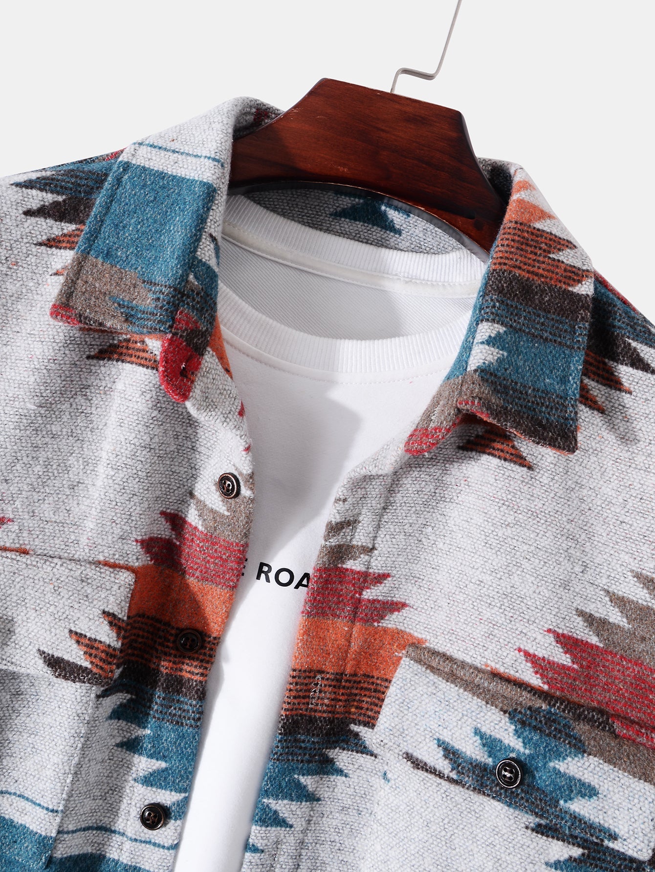 Mateo® | Aztec Geometric Print Overshirt