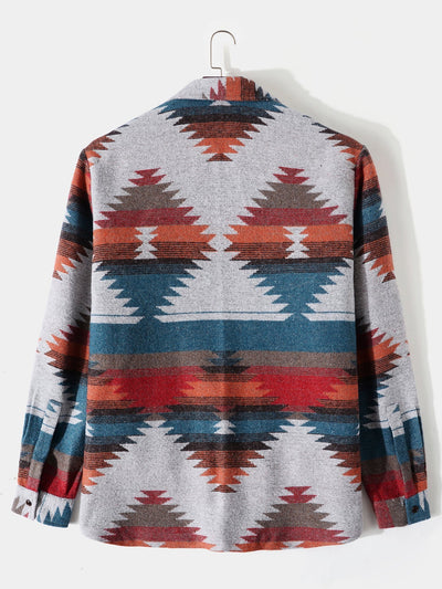 Íñigo® | Aztec Geometric Print Overshirt