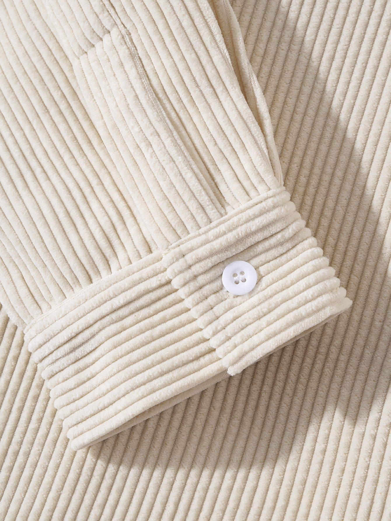 Amethist® | Long Sleeved Corduroy Revere Collar Shirt