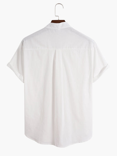 Alixander® | Linen Look Breathable Short Sleeve Basic Shirts