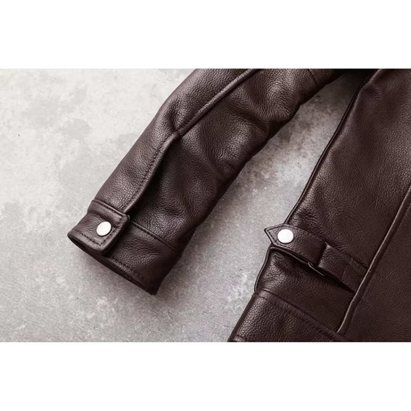 Teobaldo | Elegant men's leather jacket made of high-quality genuine leather - timeless and stylish