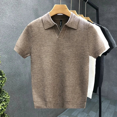 Caleb | Breathable Knitted Polo Shirt