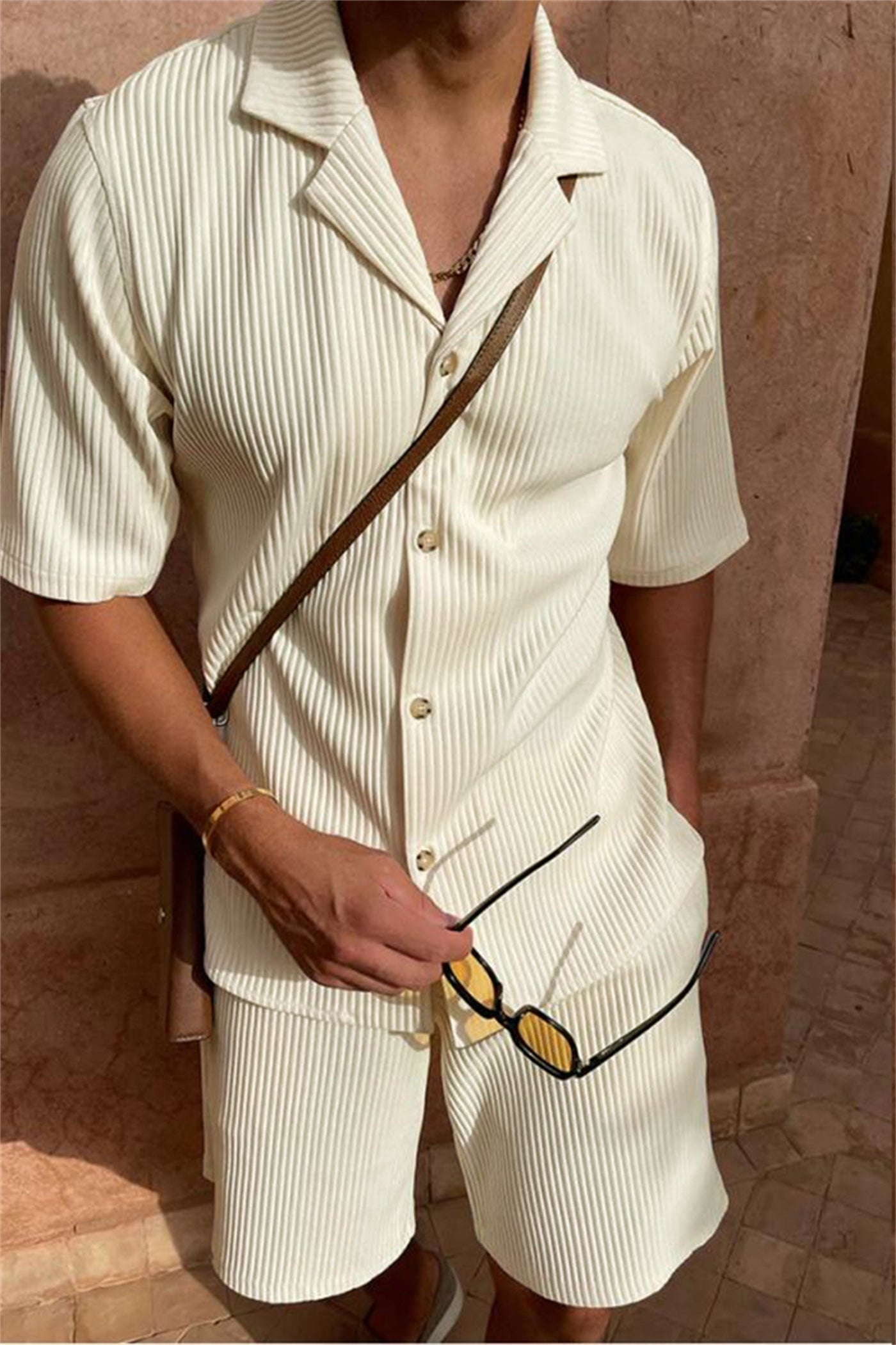 Rigel | Short-sleeved rope shirt and shorts set