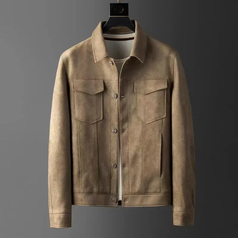 Garland® | Men's Autumn Winter Slim Fit Chamois Leather Jacket