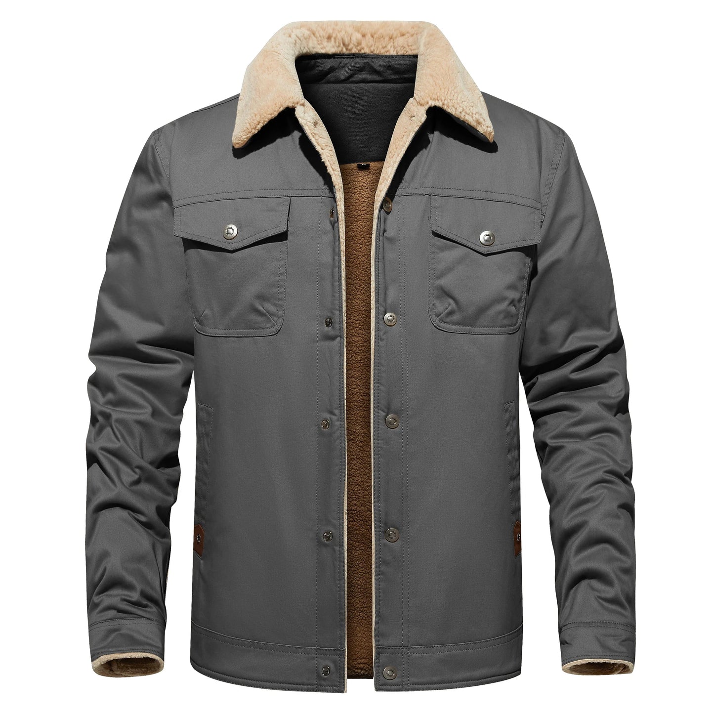 Frederick® | Autumn Winter Men's Jacket Casual Warm Fleece Black