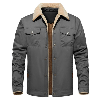 Frederick® | Autumn Winter Men's Jacket Casual Warm Fleece Black