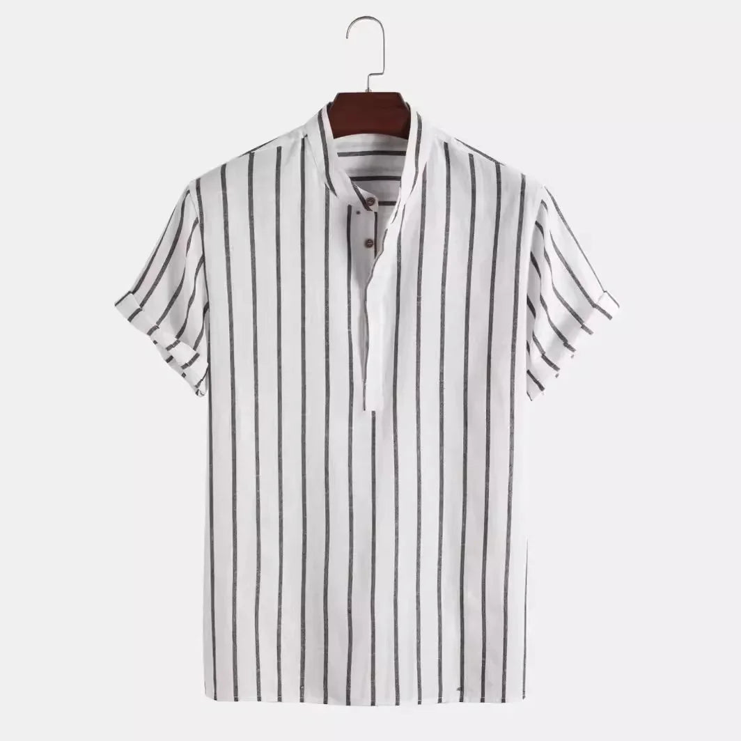 Zavier | Elegant Short Sleeved Striped Shirt