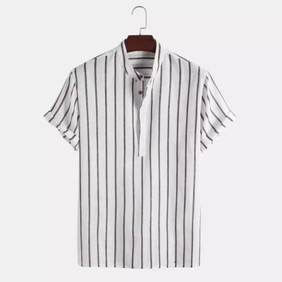 Zavier | Elegant Short Sleeved Striped Shirt