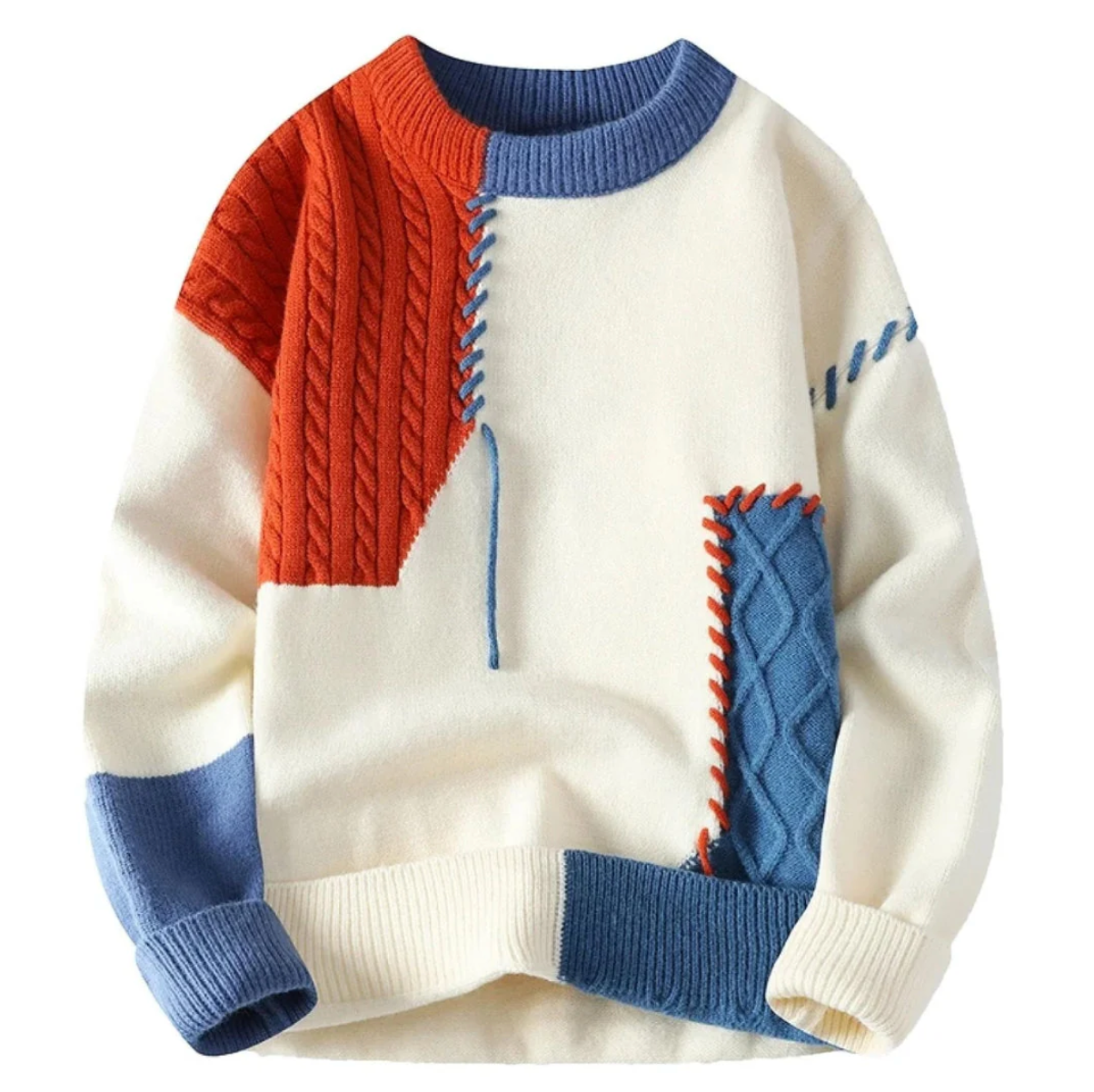 Jano | Modern patch knit sweater for men