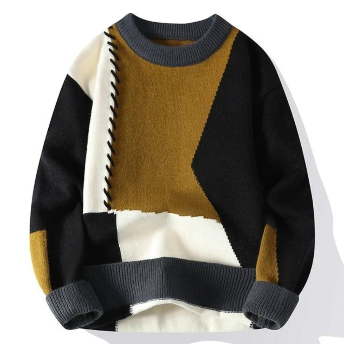 Jano | Modern patch knit sweater for men