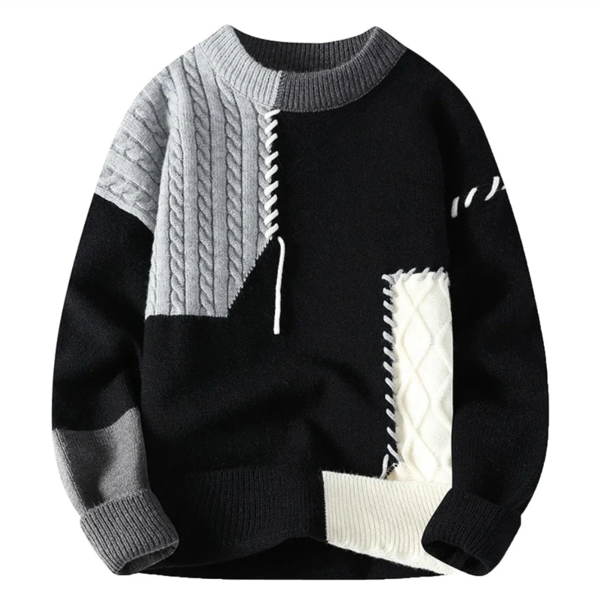 Jano | Modern patch knit sweater for men