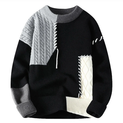 Jano | Modern patch knit sweater for men