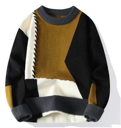 Ezra® | Retro Patchwork Sweater