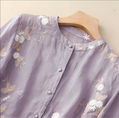 Laird® | Lightweight Cotton Embroidered Blouse