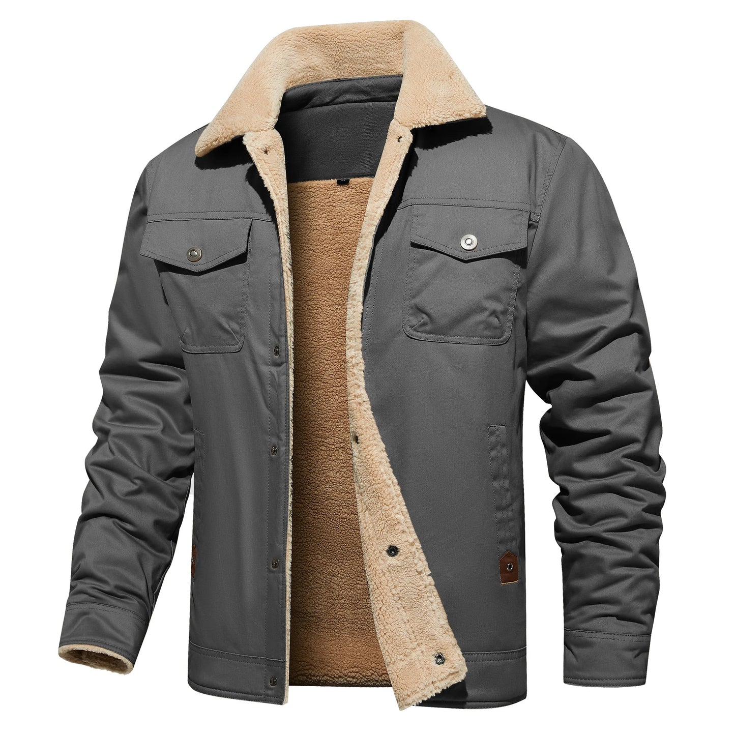 Frederick® | Autumn Winter Men's Jacket Casual Warm Fleece Black
