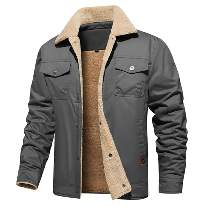 Frederick® | Autumn Winter Men's Jacket Casual Warm Fleece Black