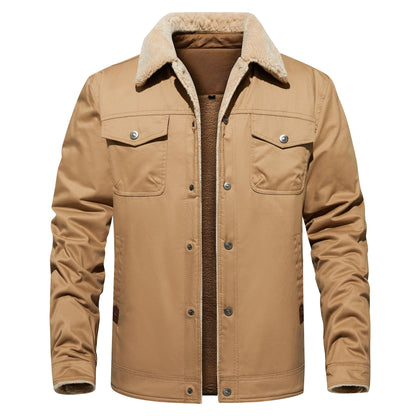 Frederick® | Autumn Winter Men's Jacket Casual Warm Fleece Black
