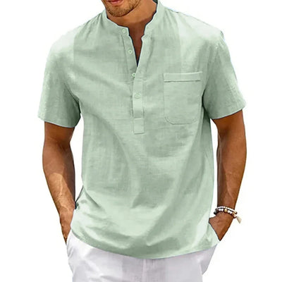 Bobby® | Henley Shirt In Linen And Cotton