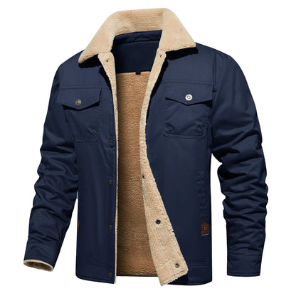 Frederick® | Autumn Winter Men's Jacket Casual Warm Fleece Black