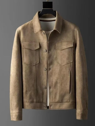 Garland® | Men's Autumn Winter Slim Fit Chamois Leather Jacket