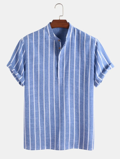 Zavier | Elegant Short Sleeved Striped Shirt