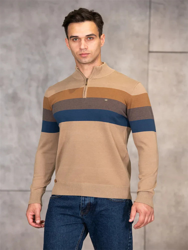 Cooper® | Warm patchwork zip-up sweater