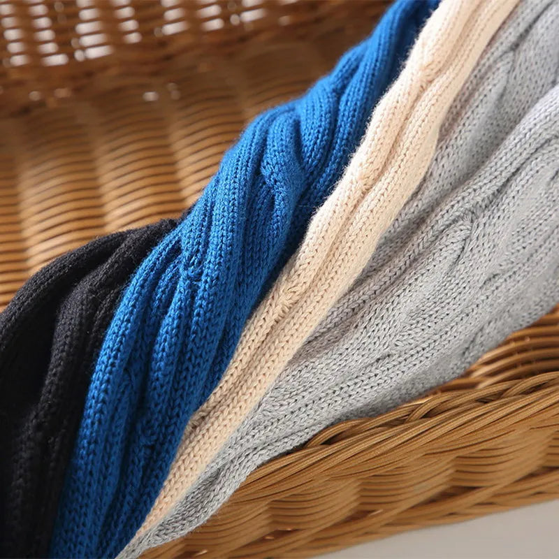 Denholm® | Knitted Cotton Pullovers With Stand-Up Collar