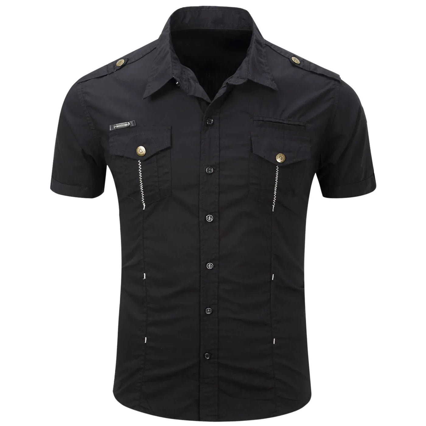 Elijah | Short Sleeved Cotton Cargo Shirt